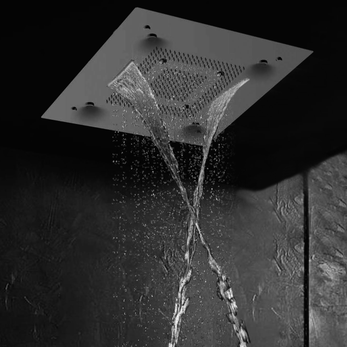 Raigu-D6666B-SUS304 Stainless Steel LED Shower Head with Chrome Plating