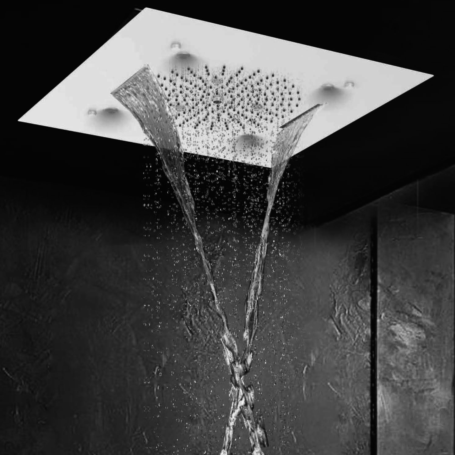 Raigu-D8881B-SUS304 Stainless Steel LED Shower Head with Chrome Plating