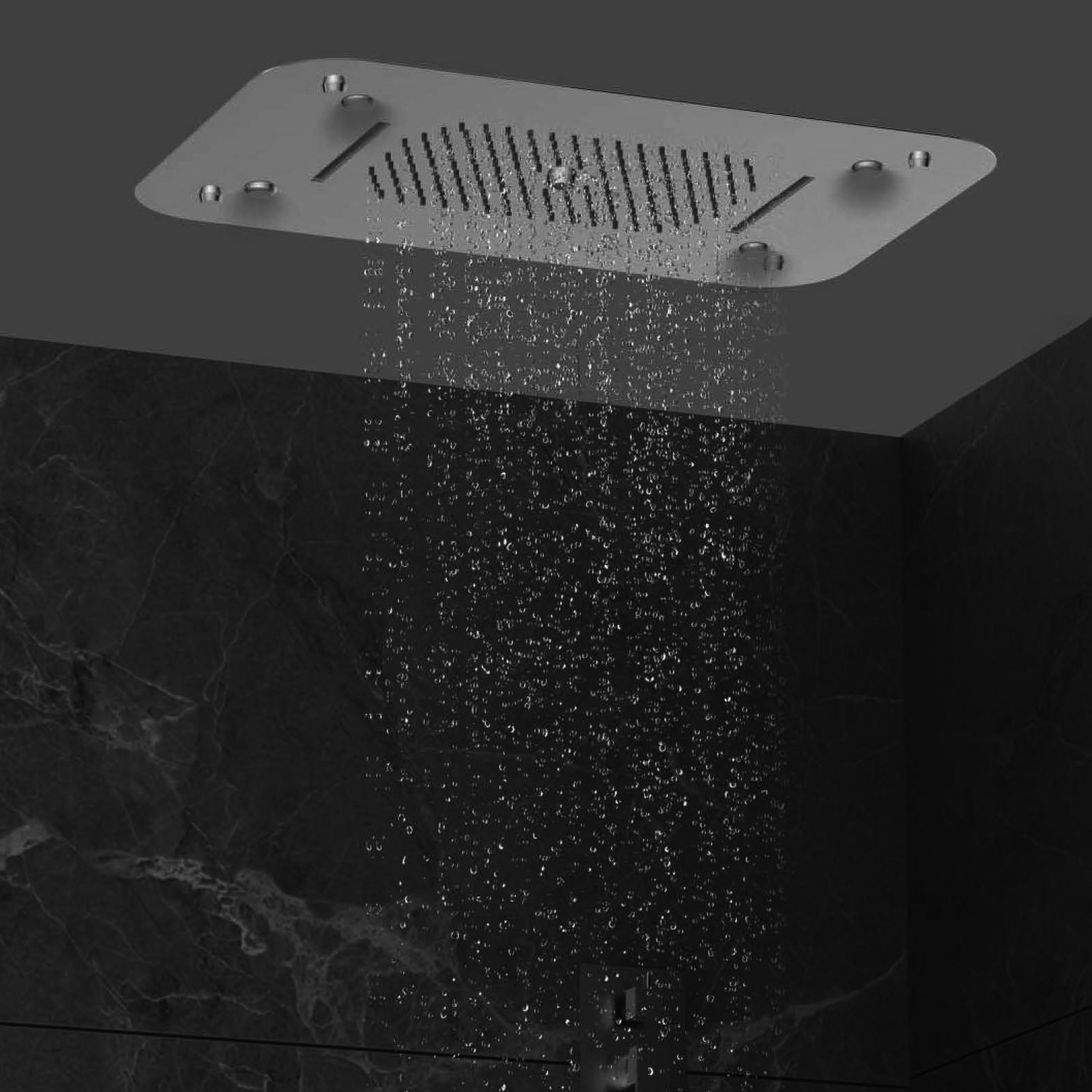 Raigu-D8885C-Chrome Plated SUS304 Stainless Steel 3-Function LED Shower Head