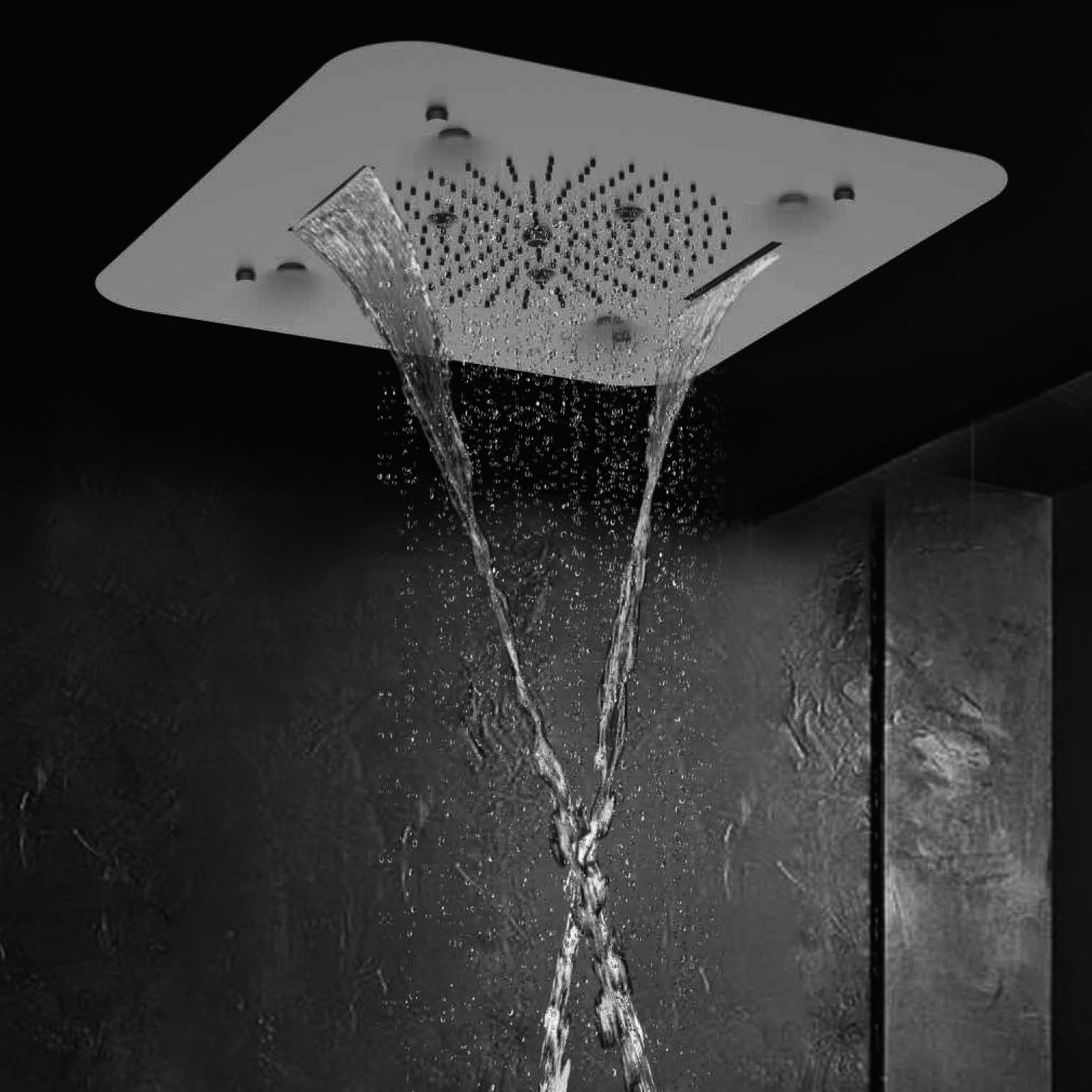 Raigu-D6662C-Chrome Plated SUS304 Stainless Steel 4-Functions LED Shower Head