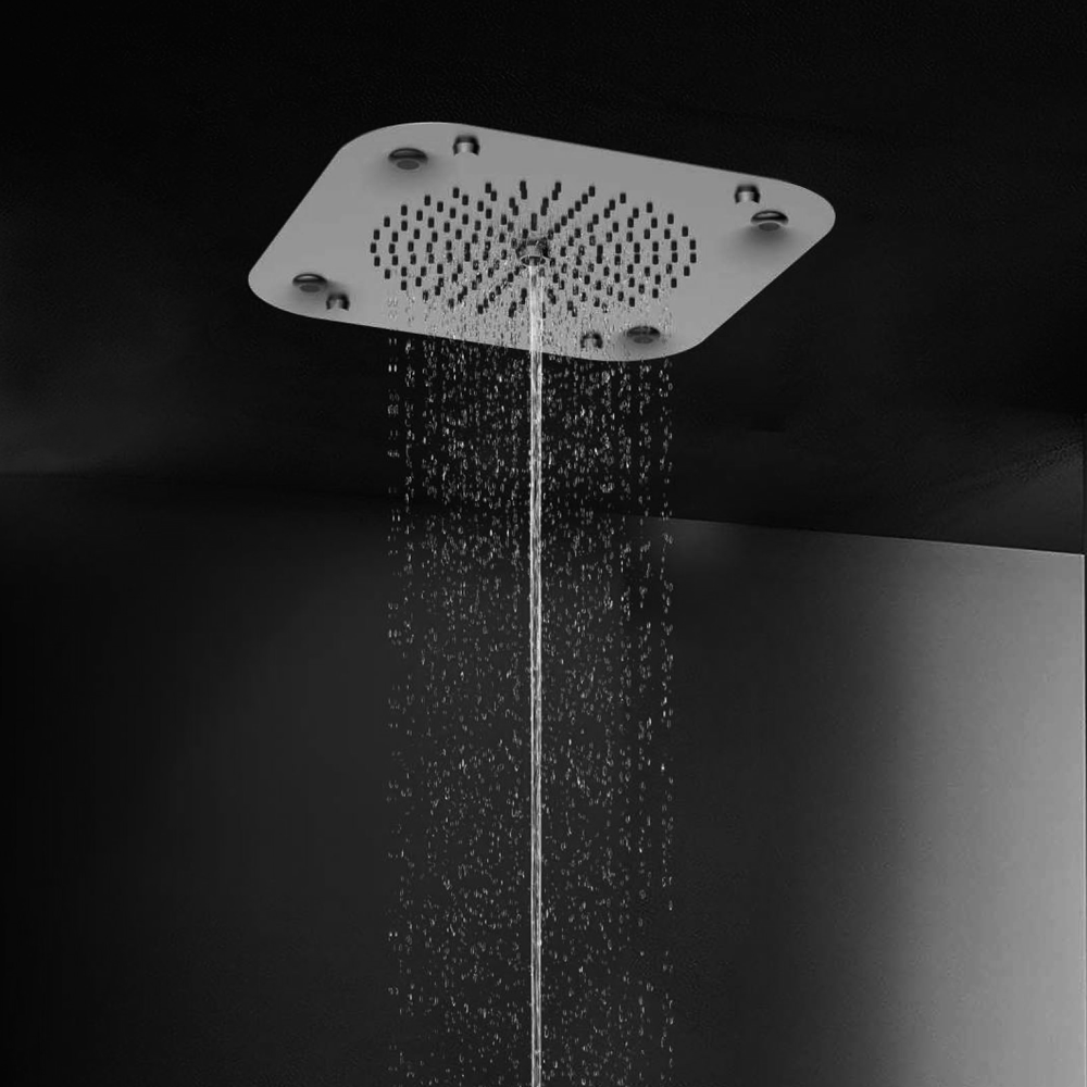 Raigu-D7777W-Premium SUS304 Chrome Plated LED Shower Head: 2-Function Massage & Rainfall for Modern Luxury Baths
